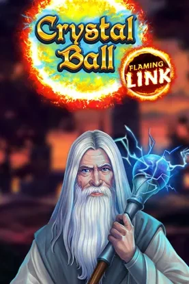 Machine Crystal Ball avec mage barbu et boule de feu